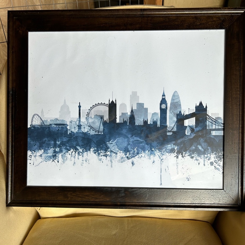 Framed silhouette of London Skyline